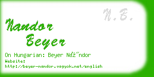 nandor beyer business card